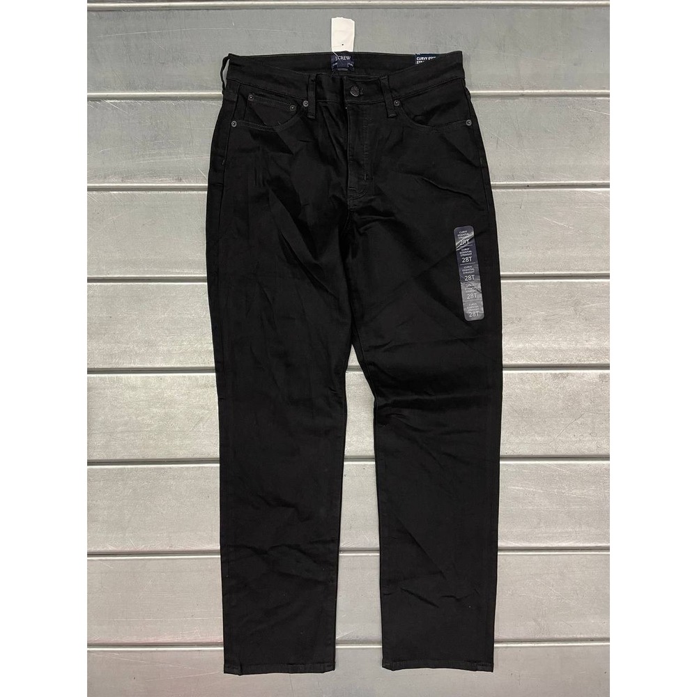 JCrew Curvy Essential Straight‎ Jeans Womens 28T Black Stretch Denim
